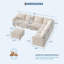 Beige 7-Seater Cloud Sectional Sofa, L-Shape Modular Couch with Ottoman, Chenille Fabric & Storage for Living Room-858316021