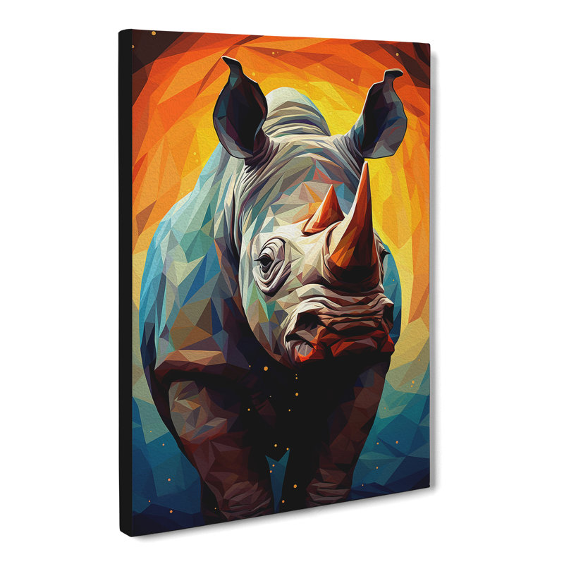 Rhino Geometric - Print, 76cm H x 50cm W x 3cm D