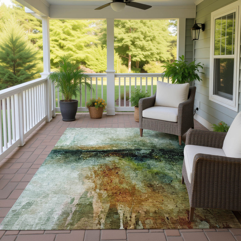Machine Washable Indoor/Outdoor Chantille ACN2739 Modern Rug, 3' x 5', Aloe