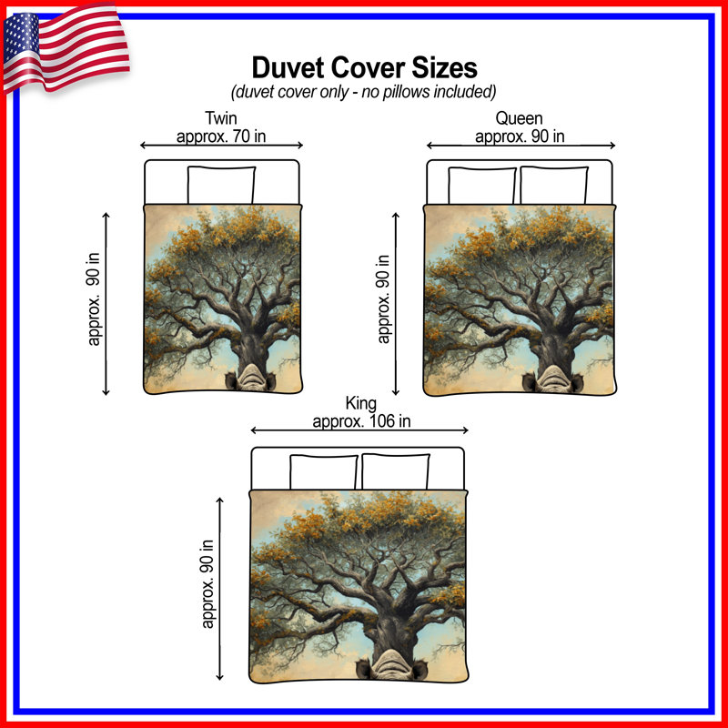 Housses de couette Rhinocerose Under Tree, Twin
