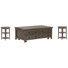 Holton Lift Top Storage Caster Cocktail Table With 2 Accent End Table