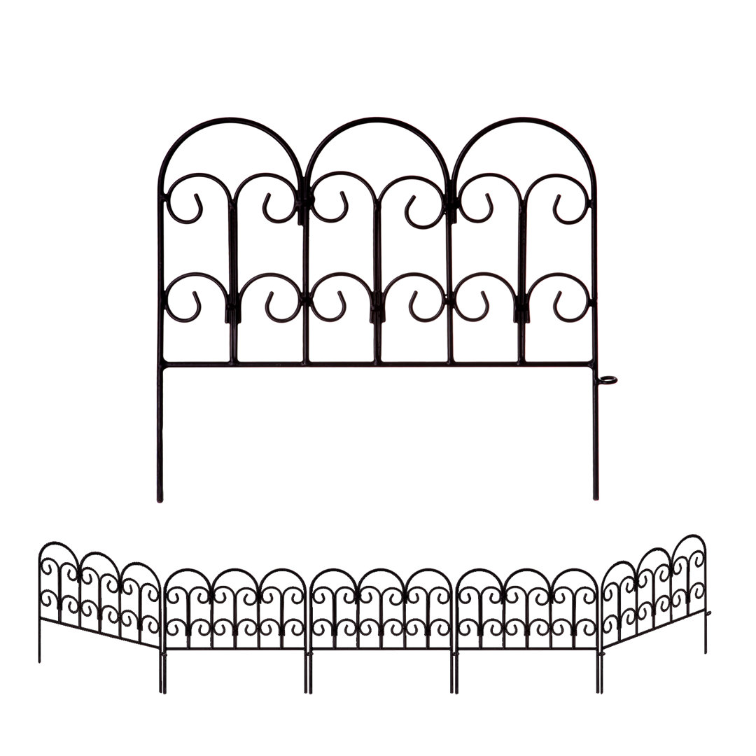 SCENDOR 5 Pcs Decorative Garden Border Fence Panel 18"W x 16"H, Edging Garden Fencing Animal Barrier SCENDOR
