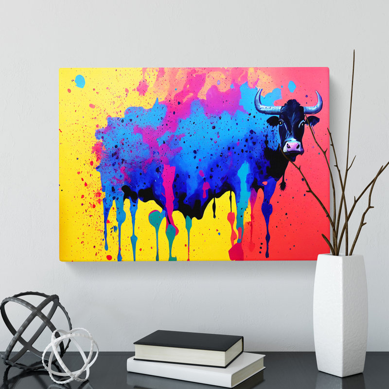 Cow Splash Vol.1 Abstract - Wrapped Canvas, 35cm H x 50cm W x 3cm D