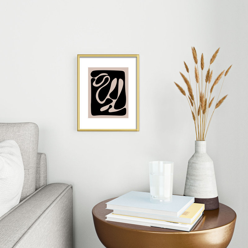 DreamPrintDesigns, reproduction d'art encadrée en métal organique minimaliste, H 10 po x l 8 po, Or