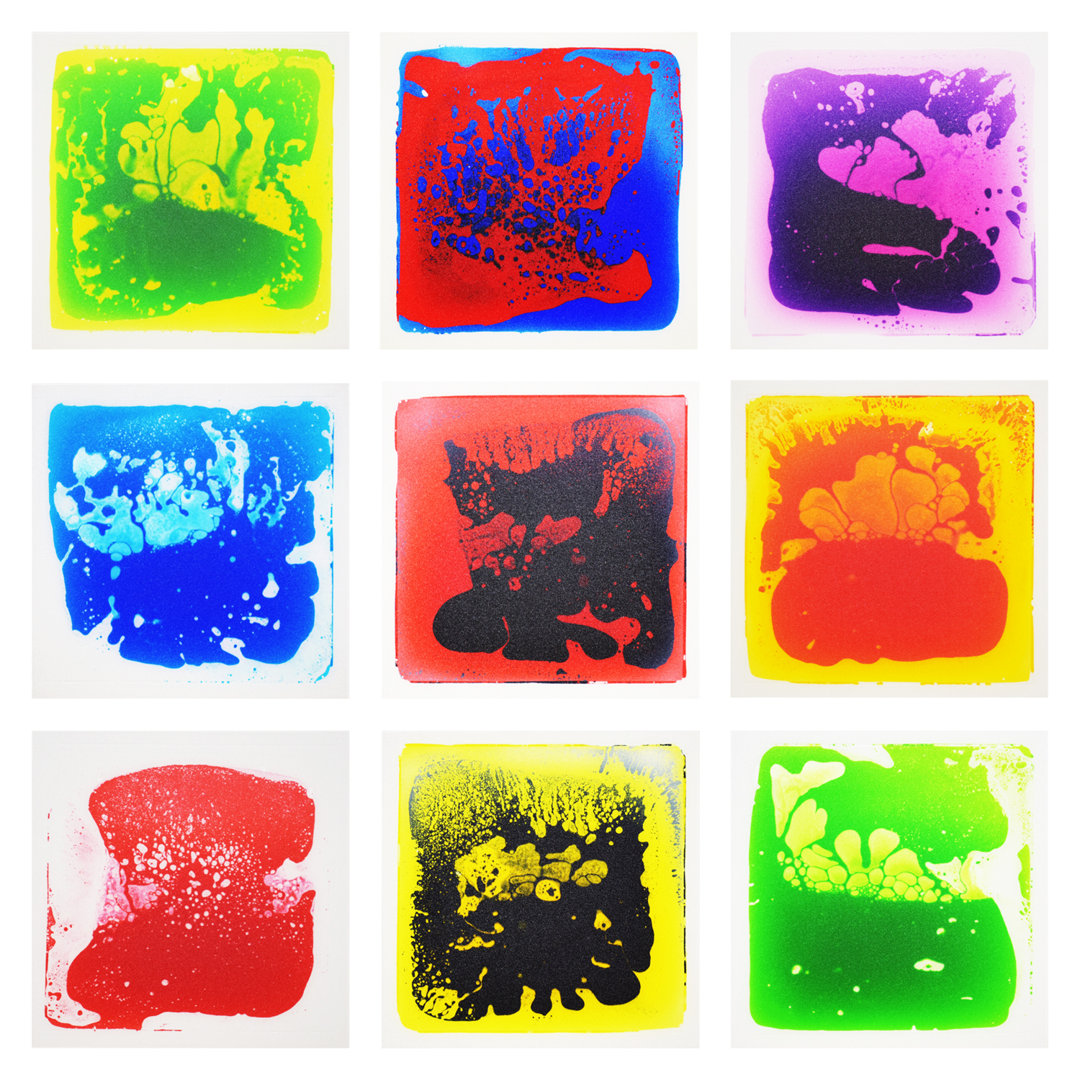 Art3d 12'' X 12'' Liquid Sensory Floor Tiles,Playmat for Children (Set of 9) Art3d