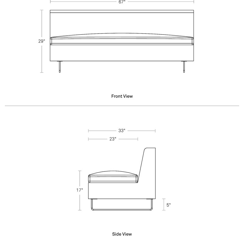 MTO - Clyde 67" Sofa w/ Black Legs, Gabro Gray