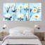 Aquarelle sur toile blanche blanche, ensemble de 3 reproductions botaniques-532868294