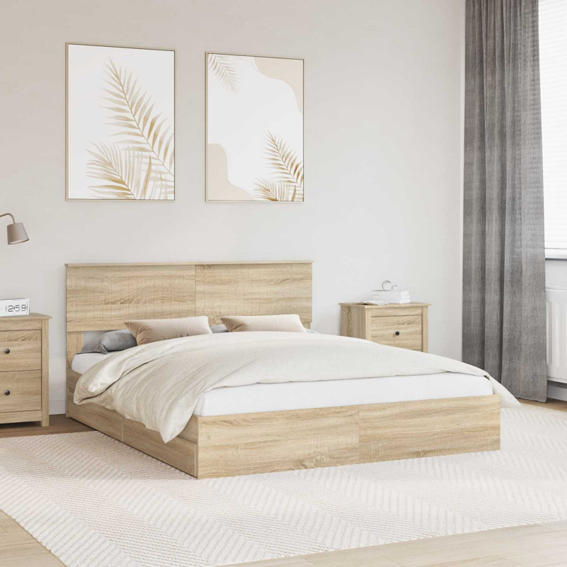 Bed, Sonoma Oak, European Kingsize (160 x 200 cm)