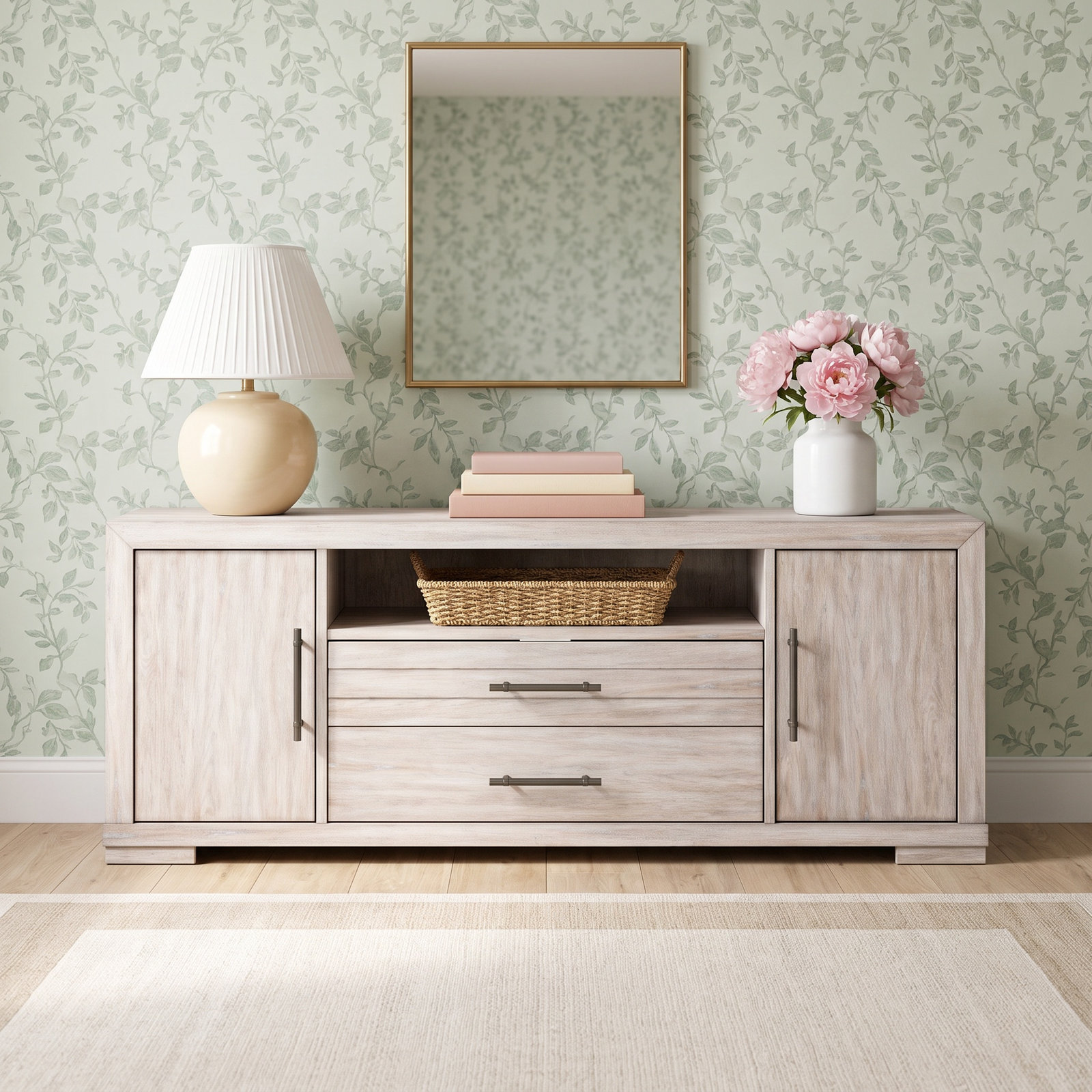 Appleton 78'' Media Console,  Weathered Oak 