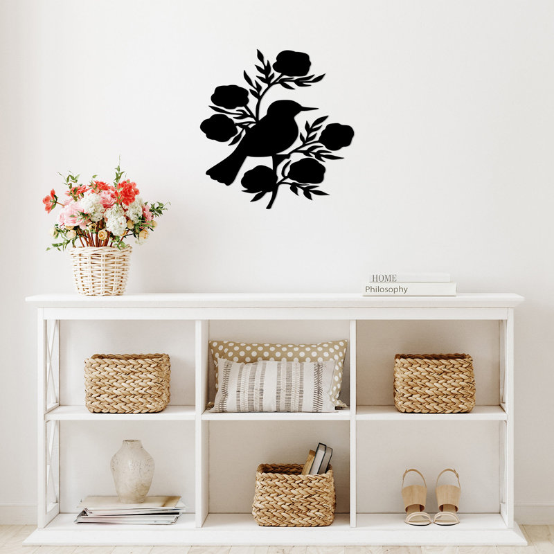 Decorative Metal Wall Accessory, Black Finish, 26.4 x 27.6 inches | 100% Metal Construction, Thickness: 0.06 inches | Easy Wall Mounting, Stylish Home Decor for Living Room, Office & Entryway