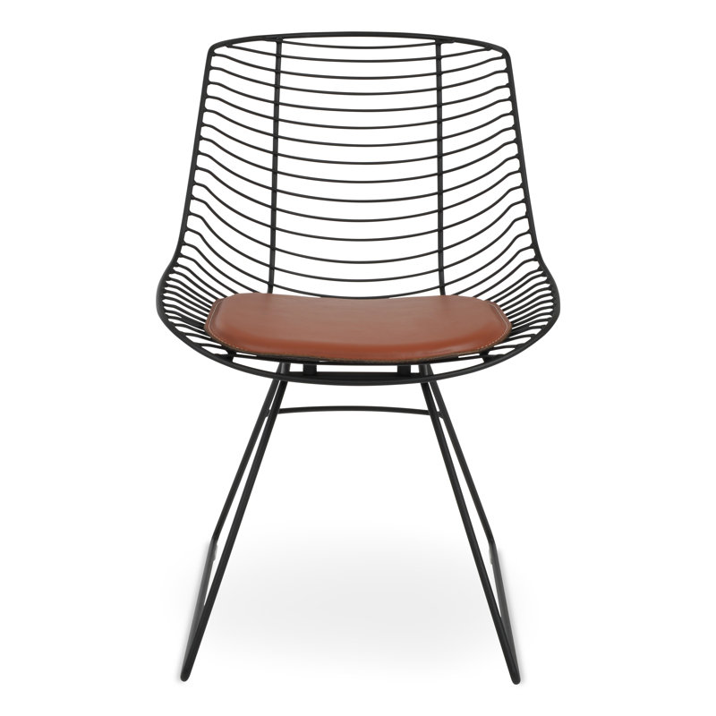 Tiger Wire Side Chair, Black, Cinnamon Leatherette