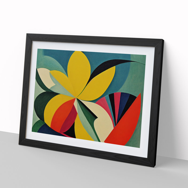 Abstract Daffodil Flowers Vol.1 - Framed Print, Black, 46cm H x 64cm W x 2cm D