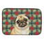 Tapis de séchage pour vaisselle Fawn Pug Christmas PoinsettIas