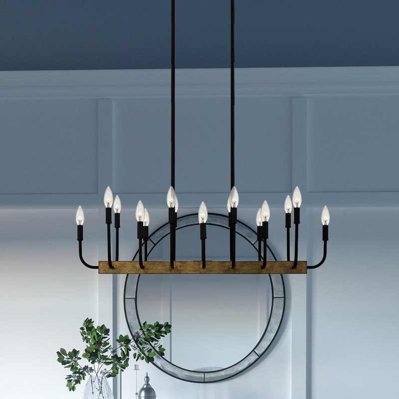 Aun 16-Light Dimmable Matte Black Pendant Light