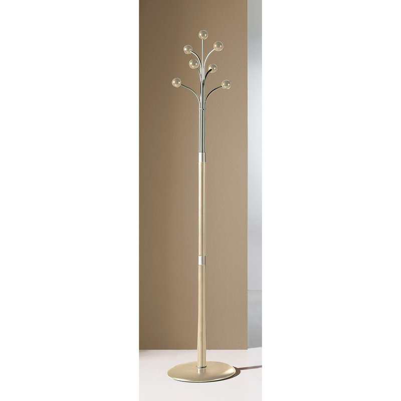 Virgil Solid Wood Freestanding 6 - Hook Coat Rack, Mink