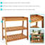 Etting 3-Tier Brown Meranti Wood Outdoor Plant Stand Garden Shelf