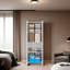 Wenge 2-Door Tall Wardrobe Cabinet With 4 Shelf And Vertical Storage-1400813528