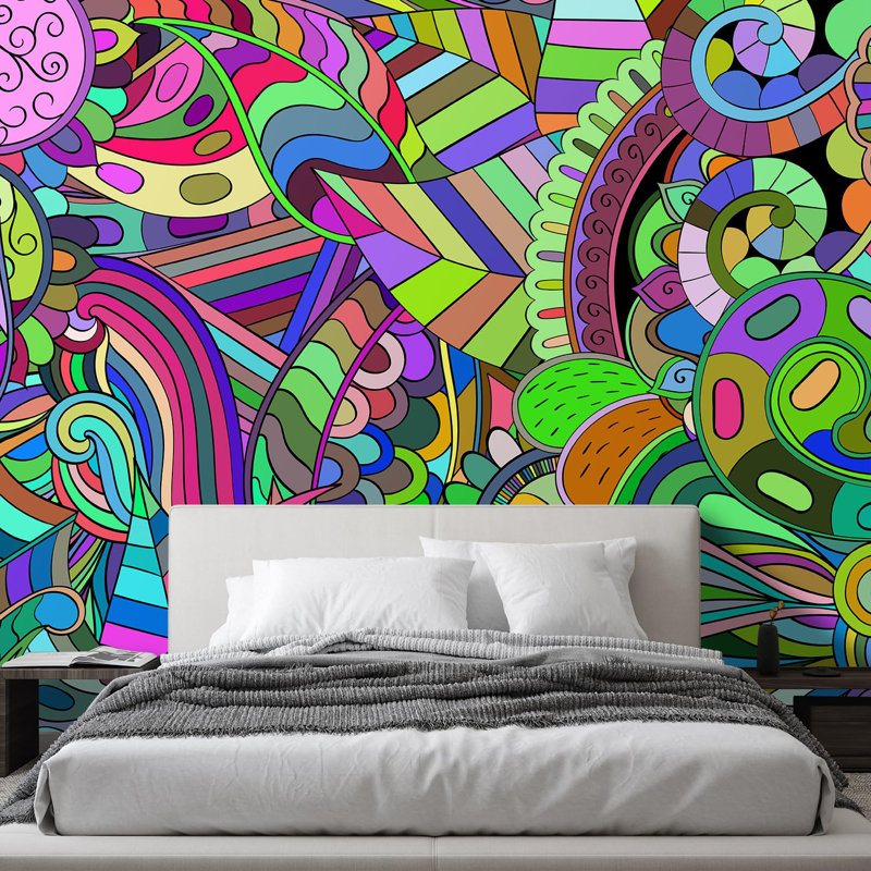 Vibrant Graffi Street Paint Peel & Stick Border, 108" L x 120" W