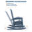 Poly Lumber Rocking Chair Outdoor Set of 2 with Side Table - HDPE High Back Porch Rocker Chairs for Adults - All Weather Resistant Furniture for Patio-1050331474