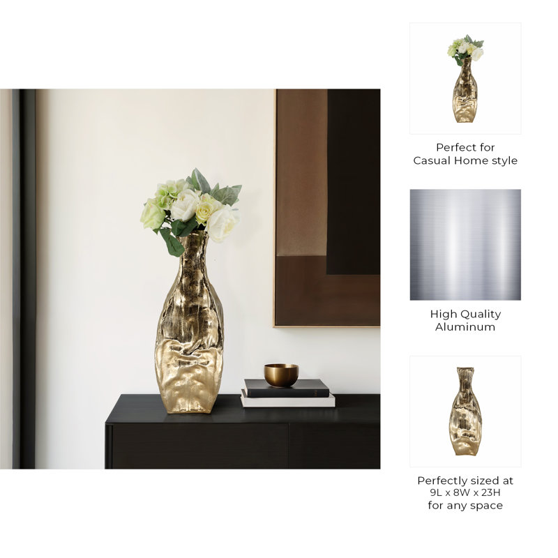 Bastia Handmade Metal Table Vase, 23" H x 9" W x 8" D