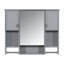 Armoire de salle de bain murale moderne 35 po x 28 po - Rangement pour médicaments avec miroir et barre à serviettes, conception peu encombrante-800856863