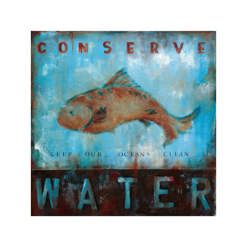 Conserve Water by Wani Pasion - Wrapped Canvas Print, 45.72 cm H x 45.72 cm W x 1.91 cm D