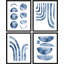 «Watercolor Blue Semi Circle Polygon Variety», ensemble de 4 reproductions de cadres photo simples-97762581-97762584