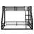 Metal Bunk Bed, Twin XL over Queen Floor Bunk Bed Frame, Heavy-Duty Bunk Bed for Kids, Teens, Adults, Noise-reduced Design, Black-1999044881