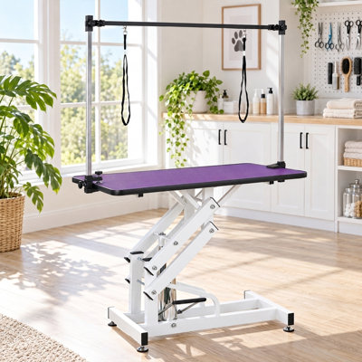 Table de toilettage hydraulique pour chien de 43 pouces - Table de séchage réglable pour animaux Z-Lift