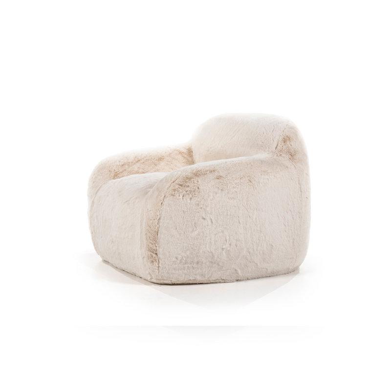 Lounge Chair, Beige Polyester