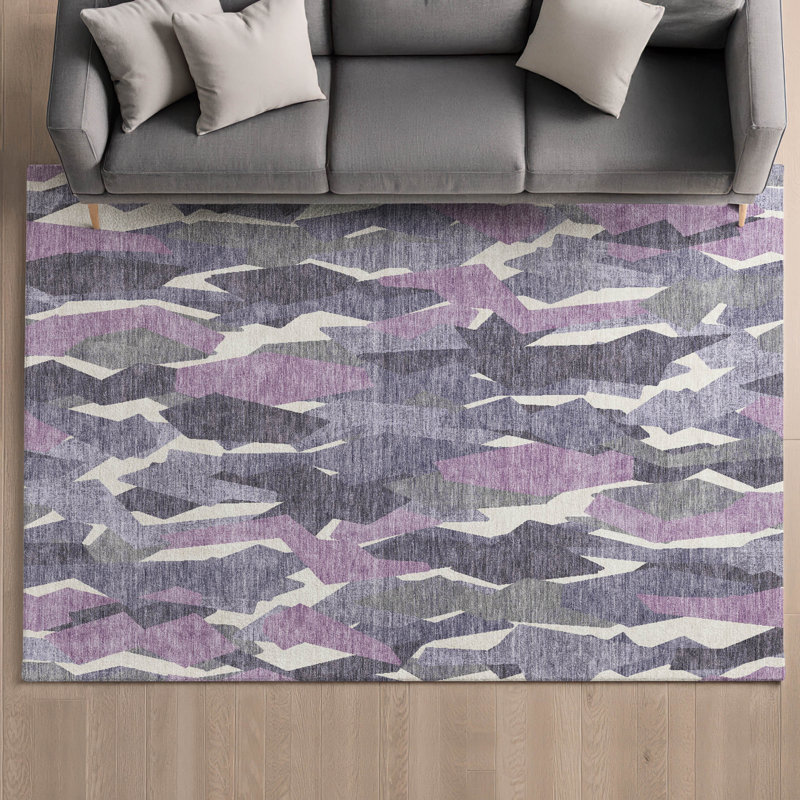 Tapis lavable à la machine de qualité supérieure Mayfield AMF2329, Mauve, 3 pi x 5 pi