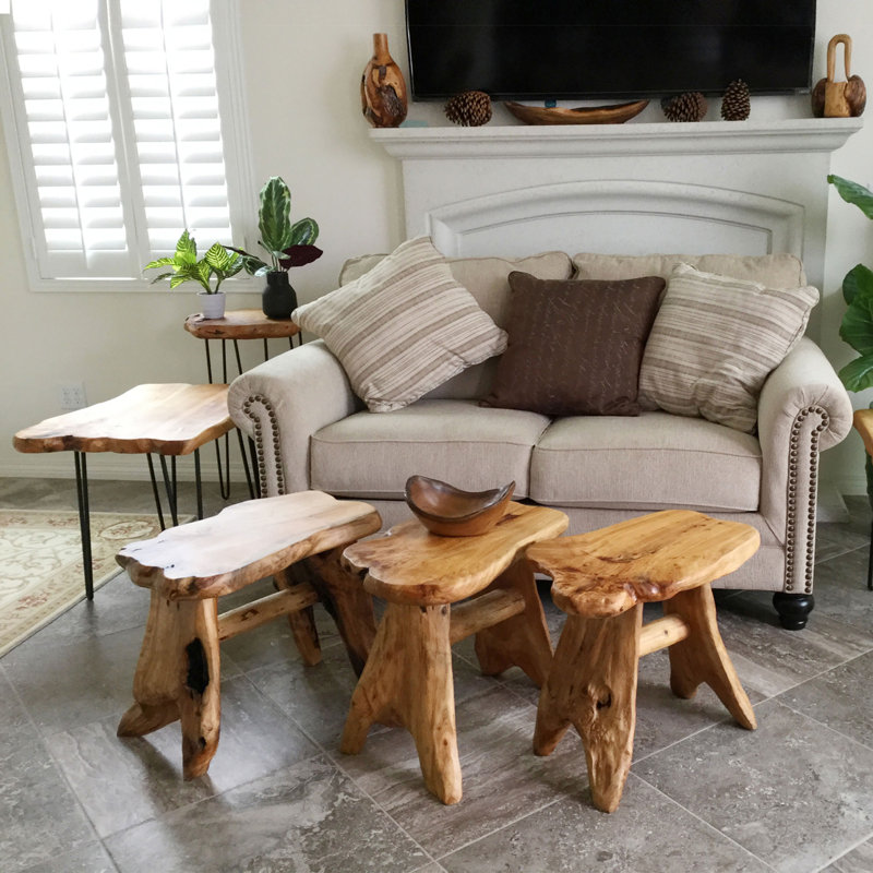Tabouret de coiffeuse en bois massif Minnick