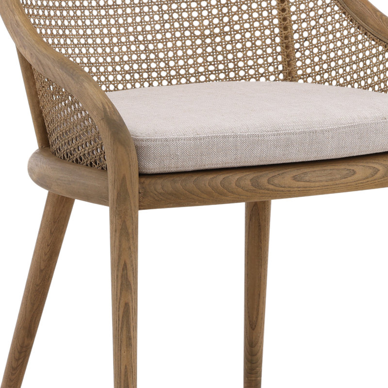 Arcata Ash Upholstered Rattan Dining Chair