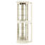 Vitrine lumineuse blanche, tablettes réglables, panneau en acrylique réfléchissant, éclairage à DEL, empreinte compacte, portes vitrées suspendues à 3 vitrines, 6 tablettes, blanc, conception peu encombrante,