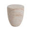 Rounded Tapered Cylindrical Structure Side Table,Travertine Finish
