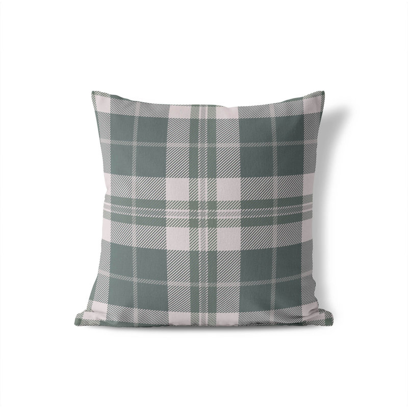 Coussin Tartan, Aqua / bleu, H 18 po x l 18 po