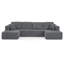 Canapé modulaire en U en forme de U, canapé modulaire compressé en velours côtelé de style minimaliste moderne, canapé-lit pour le salon, la chambre à coucher, canapé convertible confortable et peu encombrant