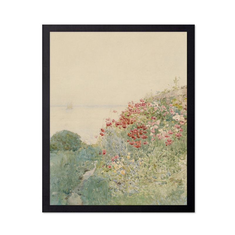 Champ de coquelicots, Cadre noir, Affiche, H 18 po x l 24 po