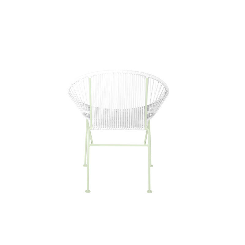 Concha Indoor/Outdoor Handmade Dining Chair, Chrome, White