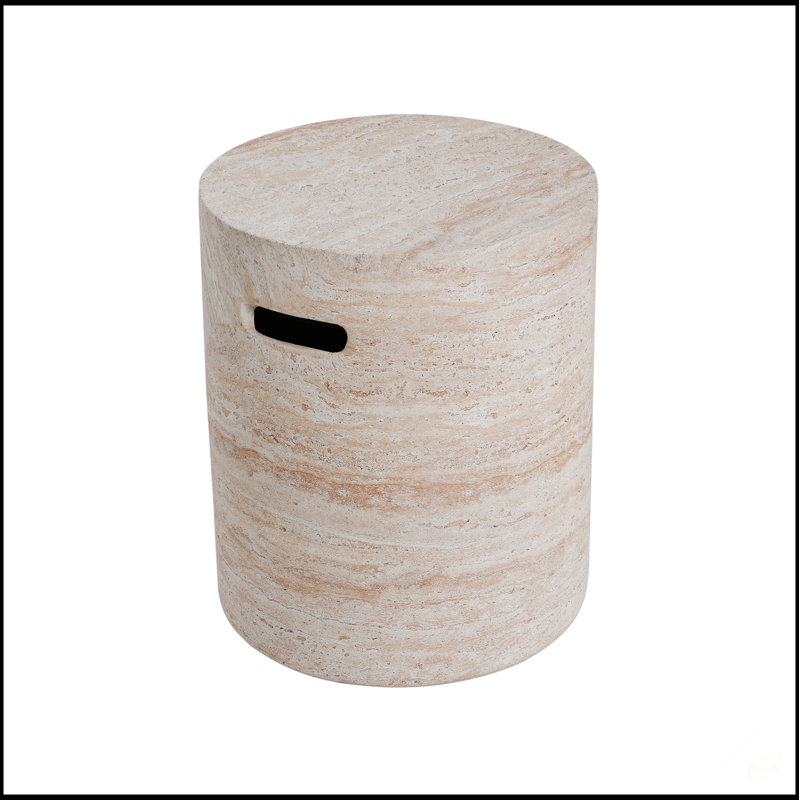Table d'appoint en béton d'extérieur / d'intérieur légère avec poignées latérales, polyvalente et élégante