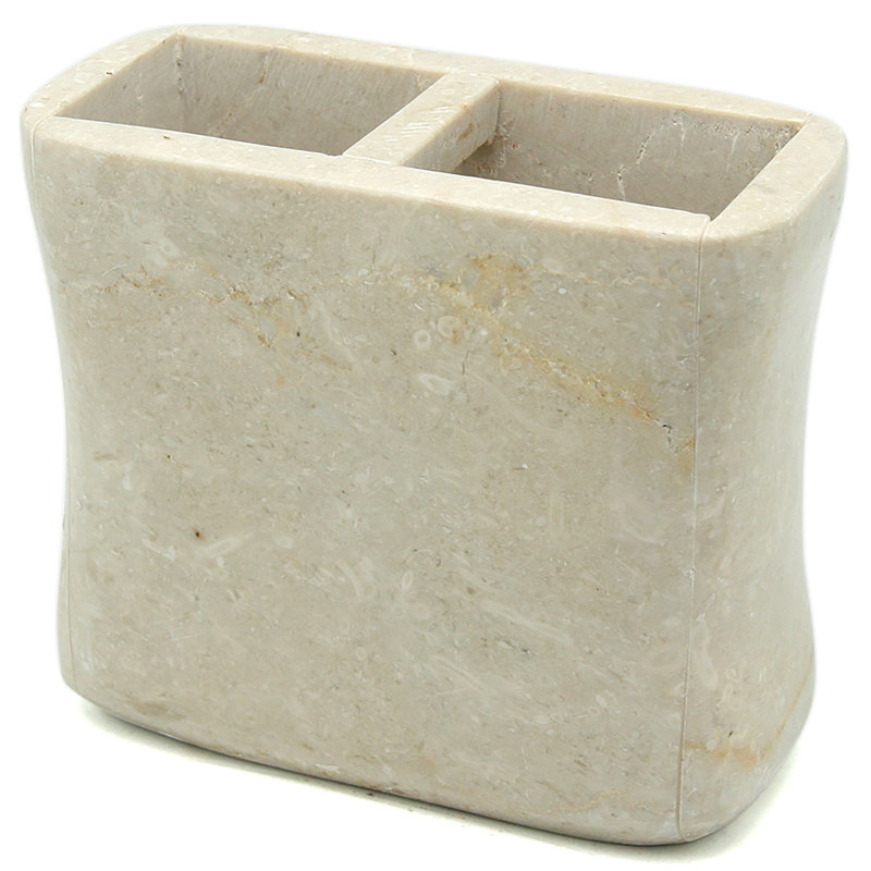 Elegant White Marble Rectangular Toothbrush Holder