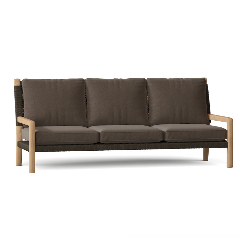 Hudson Outdoor 3 - Seat Patio Sofa, Canvas Canvas Sunbrella® Canvas, Charcoal Lace