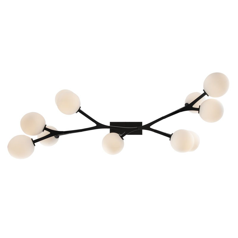 Luminaire suspendu moderne 11 lumières Onstott, Noir