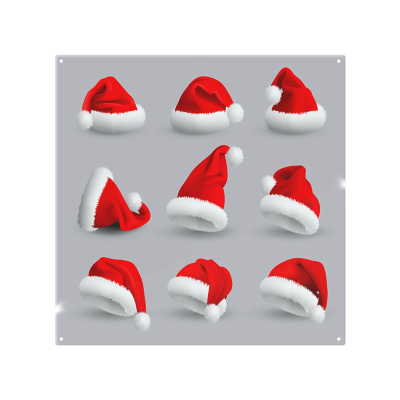 Collection Of Santa Claus Hats Dining Splash Back, 80cm L x 60cm W