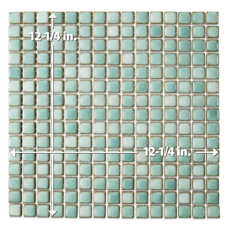 Hudson Edge 1" x 1" Porcelain Mosaic Tile, Green