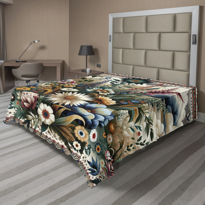 Polyester Floral Flat Sheet, Queen Flat Sheet