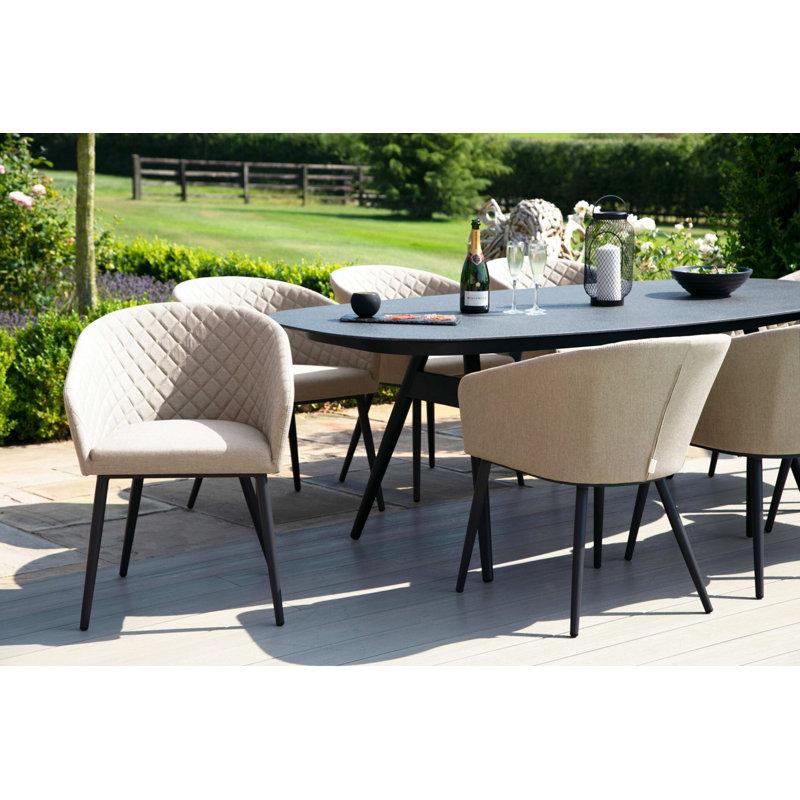 Inola Patio Dining Armchair, Taupe, Black