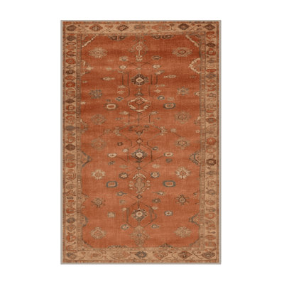 Machine Washable Overdyed Pink Area Rug