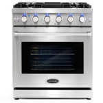 Cosmo 30 in. Haven Collection 4.8 cu. ft. Gas Range with 5 Sealed Burners, Convection Oven, Knob LED Lights, Stainless Steel