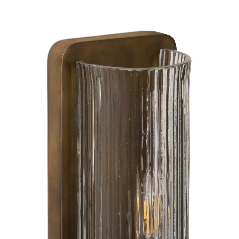 Kenji Sconce-Clear Reeded Glass
